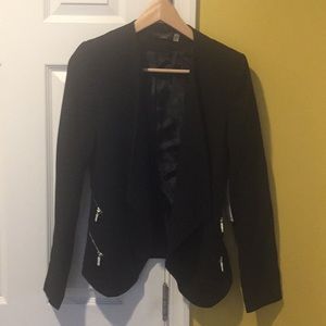 FYLO London black blazer with two zippers